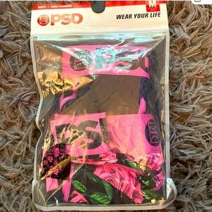 PSD Men’s Boxer Briefs - Black and Pink Waistband